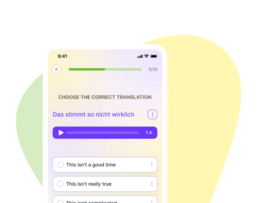 Graphic representation of a language learning mobile app